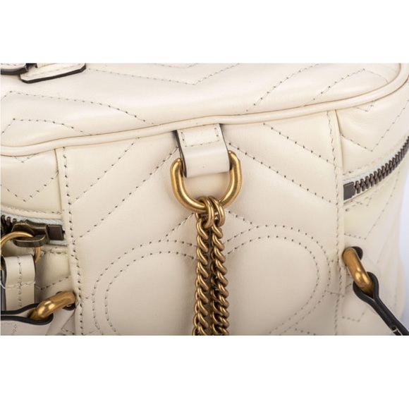 GUCCI Calfskin Matelasse Mini GG Marmont Round Backpack - Picture 10 of 16